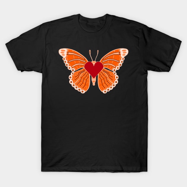 Butterfly Orange T-Shirt by Orchid's Art